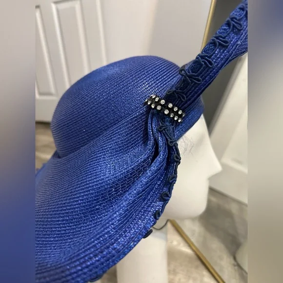Vintage royal blue hat - Picture 4 of 6